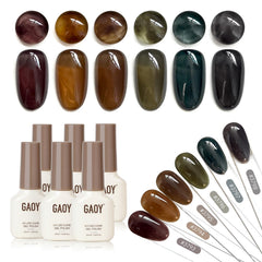 GAOY dark gel nail polish kit packaging for at-home manis.