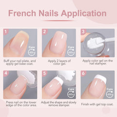 GAOY milky pink gel polish swatch highlighting soft, elegant french-ready shade.