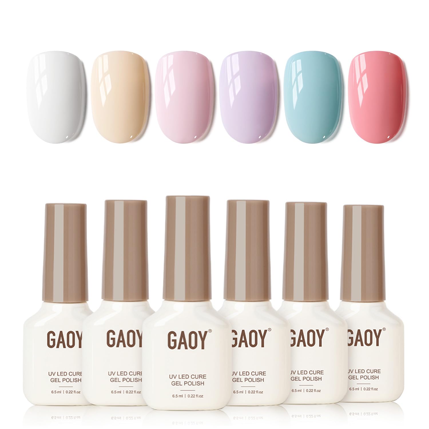 GAOY Gel Nail Polish Set BabyBlue for glossy salon-like manicure at home