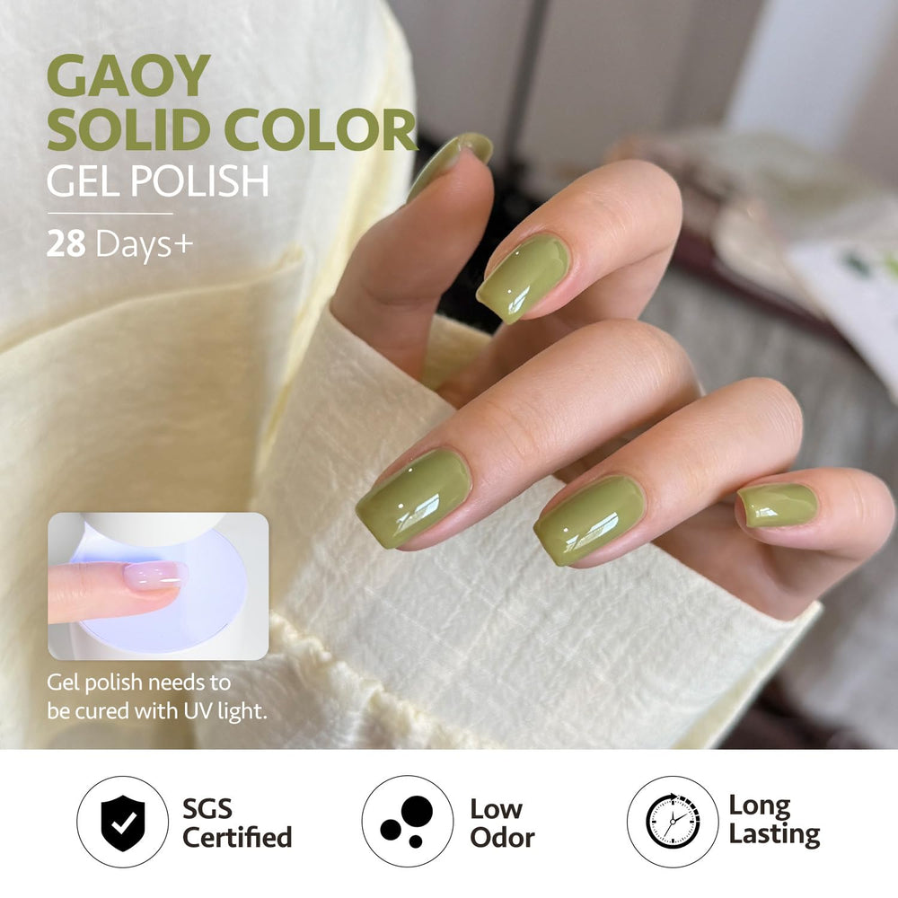 GAOY Jade Green gel nail art on nails for gemstone-inspired manicure ideas.