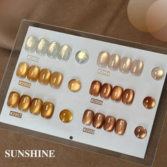 GAOY six-color holographic gel polishes in gold, brown, and silver for shimmering manicures.