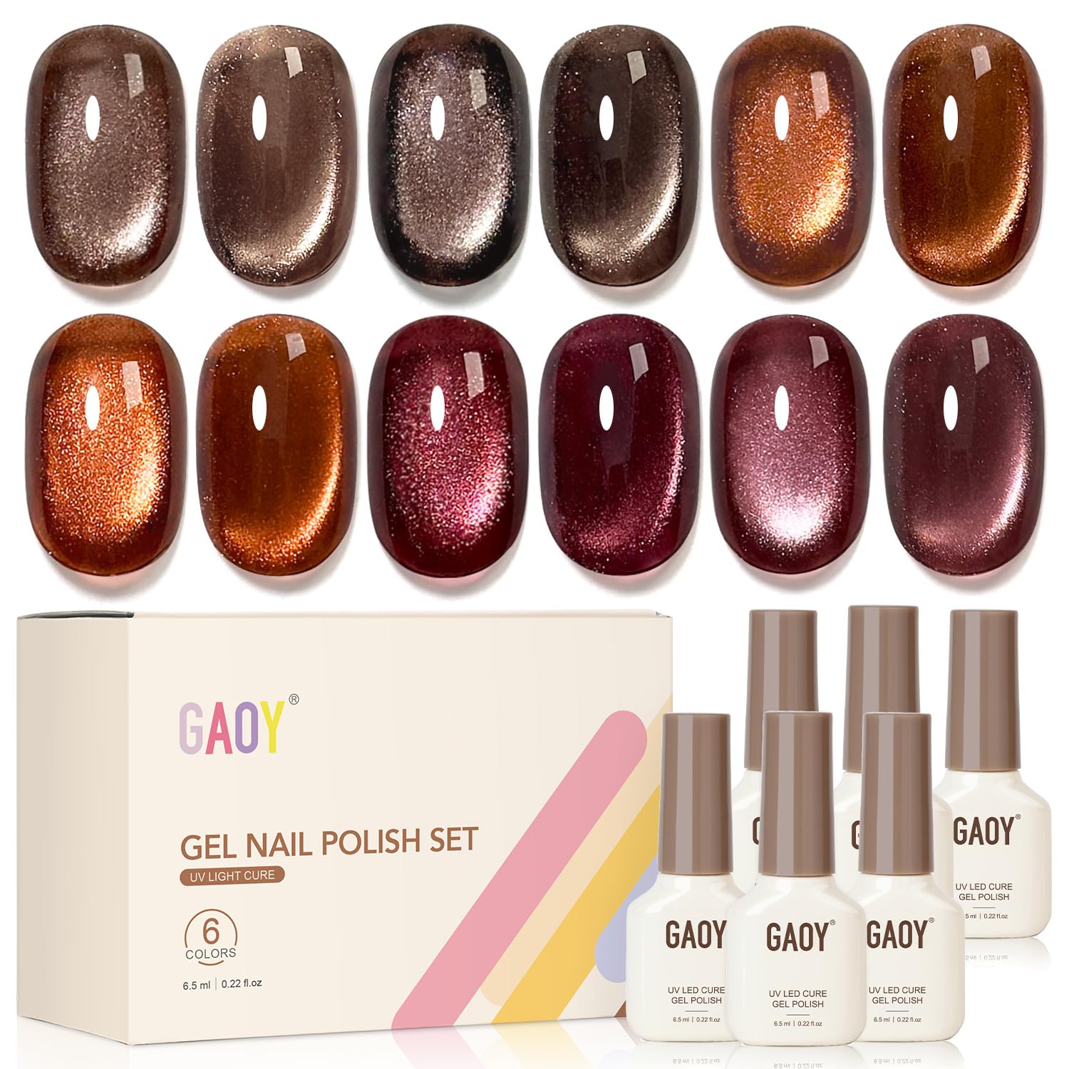 GAOY Glitter Cat Eye Magnet closeup highlighting shifting shimmer.