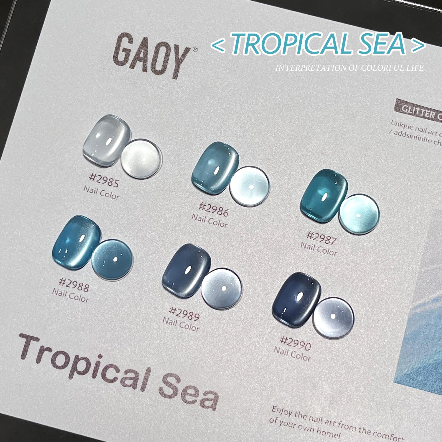 GAOY Six gel colors plus cat-eye magnet enable at-home nail art.