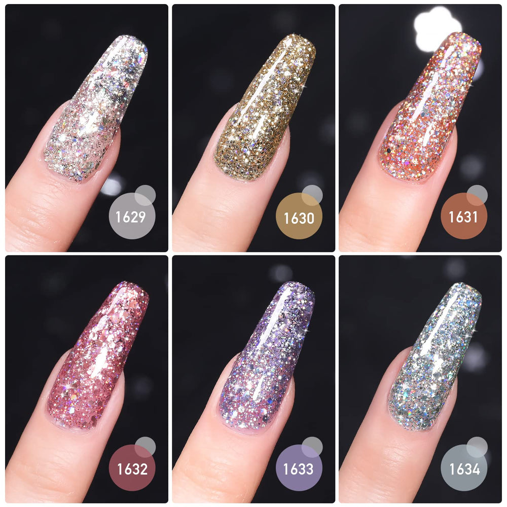 GAOY Glitter Gel Nail Polish Set color-5 – extra shade for creative designs