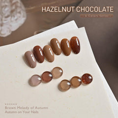 GAOY Hazelnut Chocolate gel color swatches for DIY manicure ideas.