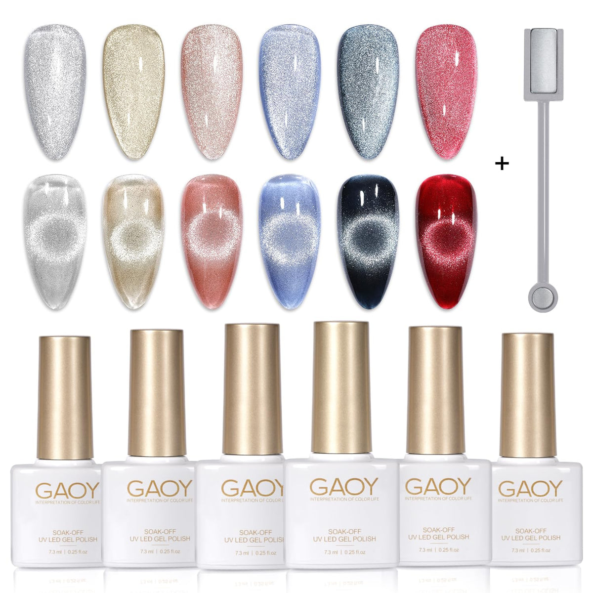 GAOY holographic cat eye gel polish color 01 for salon-quality at-home manicure