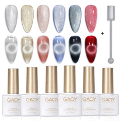 GAOY holographic cat eye gel polish color 01 for salon-quality at-home manicure