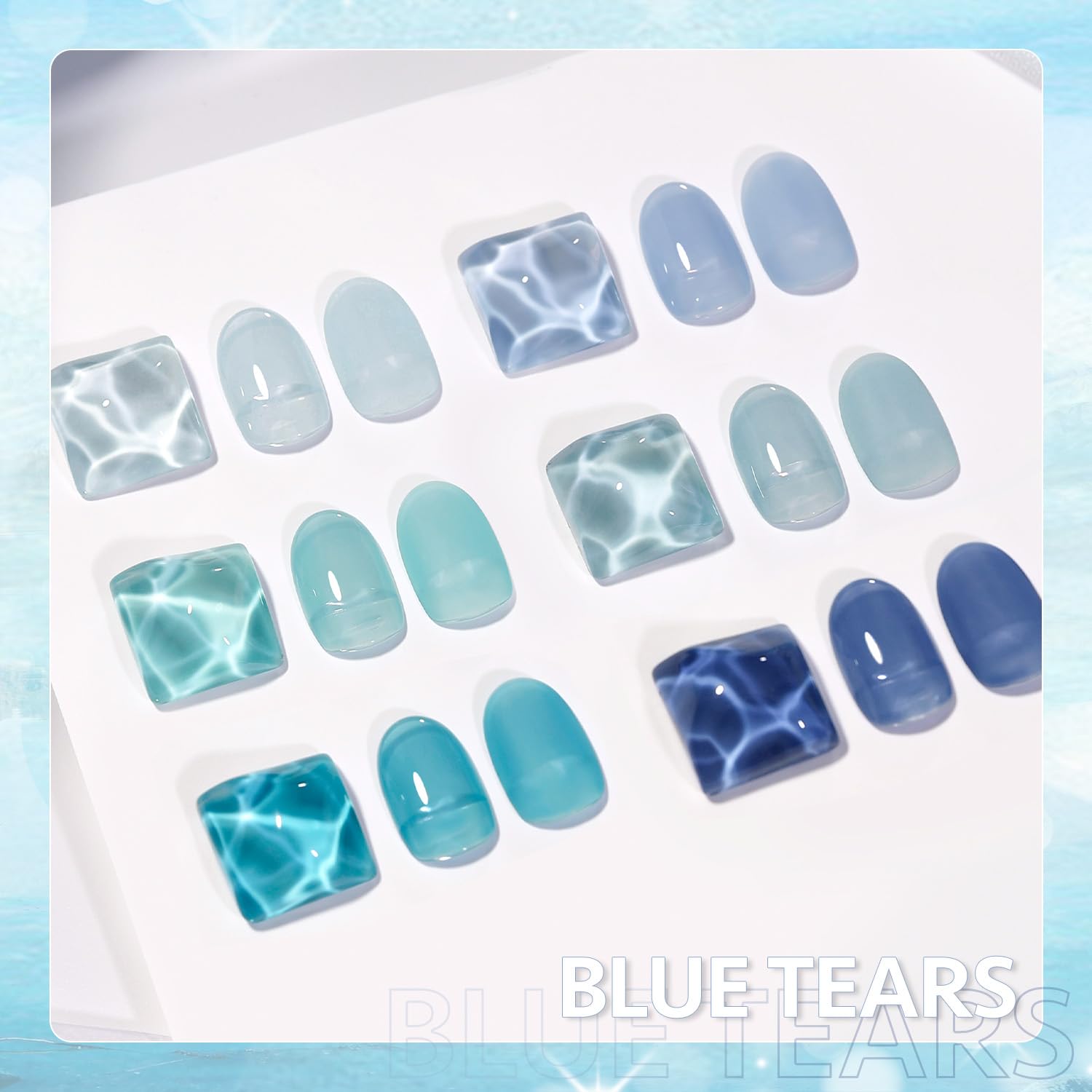 GAOY Jelly Blue gel nail polish packaging box communicates quality.