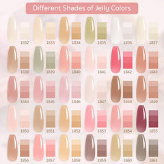 GAOY Jelly Gel Nail Polish Kit glossy top coat in action for shiny finish