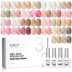GAOY Jelly Gel Nail Polish Kit mint jelly colors display for at-home manicures