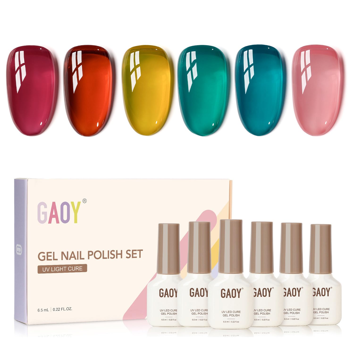 GAOY Jelly Gel Nail Polish pink closeup for buildable sheer color and DIY manicure