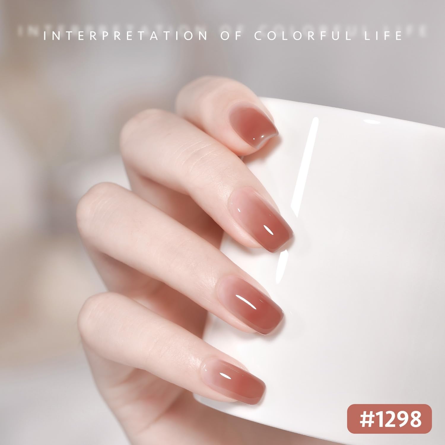 GAOY Jelly Gel Nail Polish Set Rose swatch offers subtle longevity