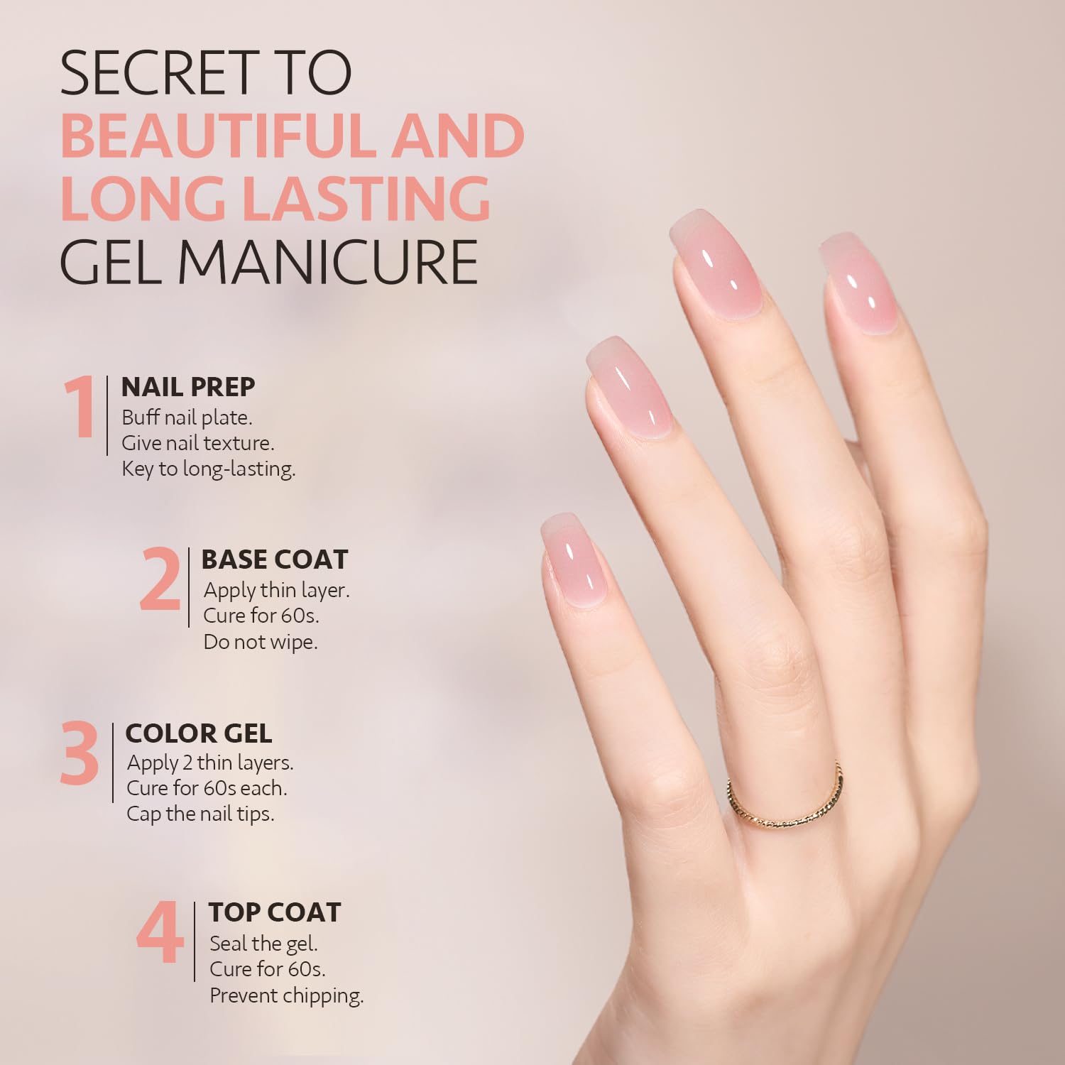 GAOY Jelly Gel nude bottle offers a versatile neutral for chic nail art