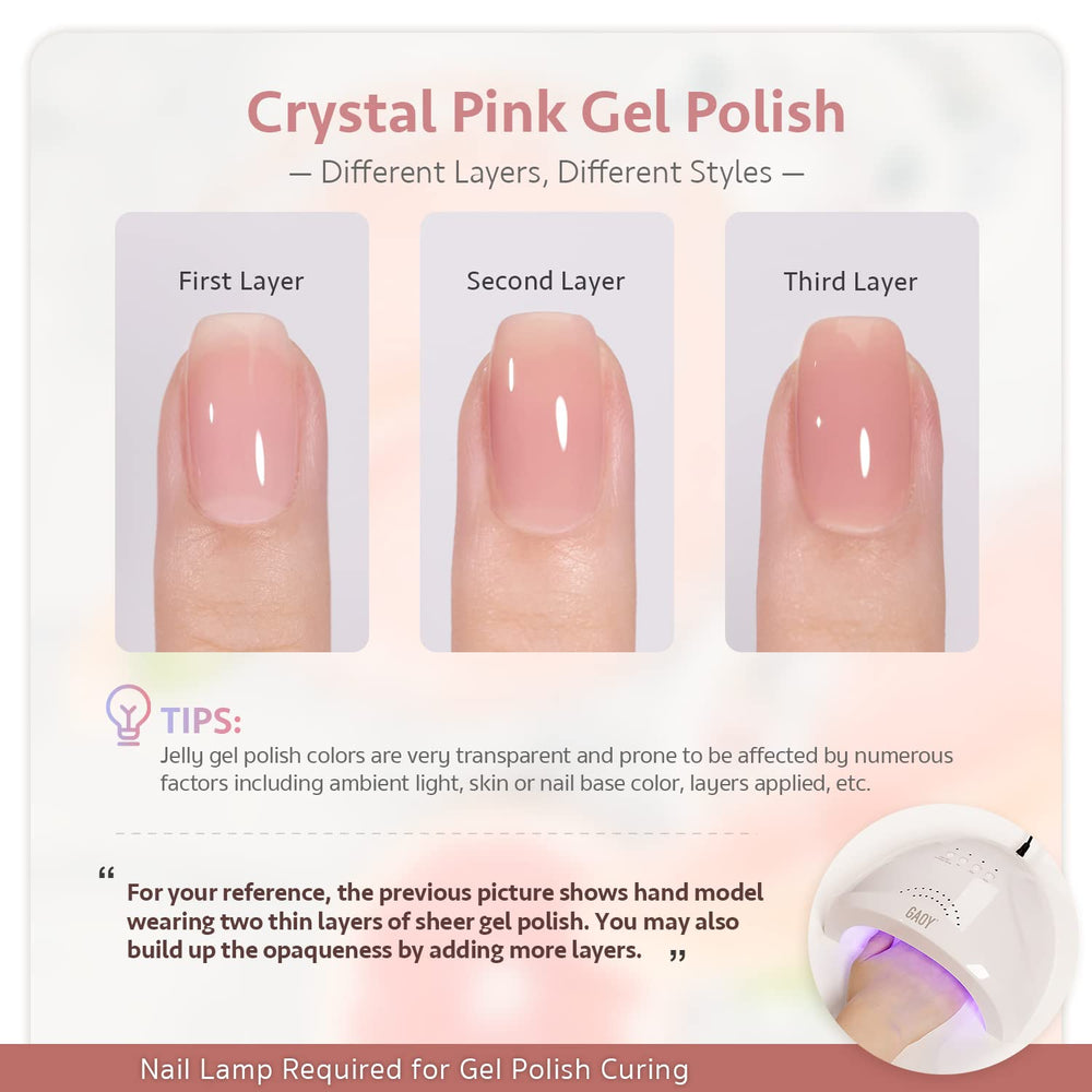 GAOY Jelly Gel set packaging highlights six-color DIY salon kit