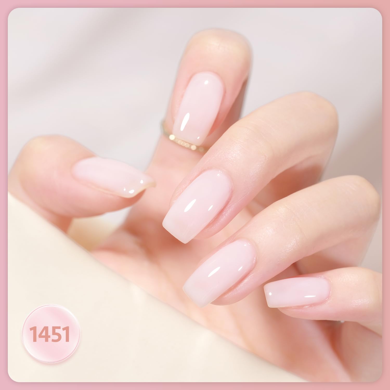 GAOY Jelly Gel white bottle shows a sheer layer ideal for layering at home