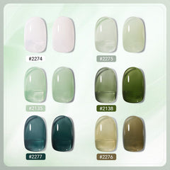 GAOY Jelly Green gel nail polish bottles close-up highlights color clarity for DIY mani-pedis.
