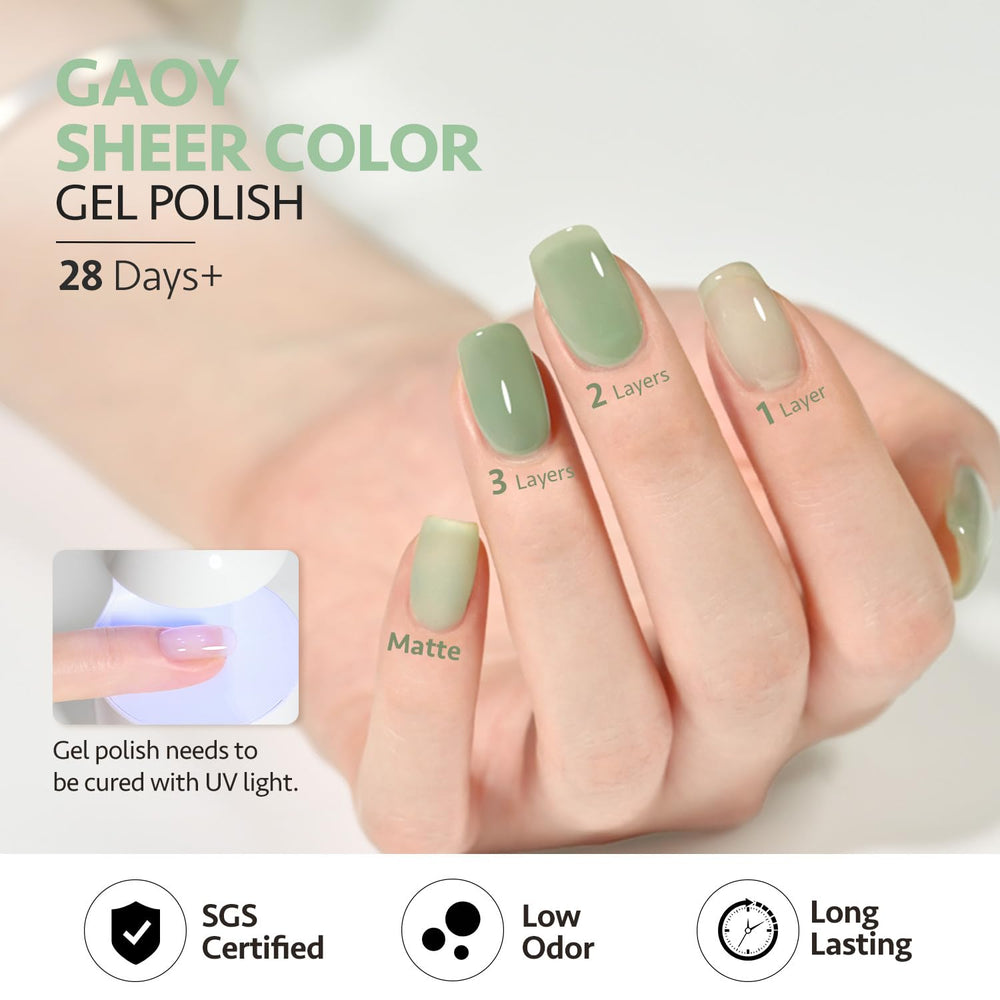 GAOY UV cure setup image highlights 60-second dry time for quick at-home sessions.