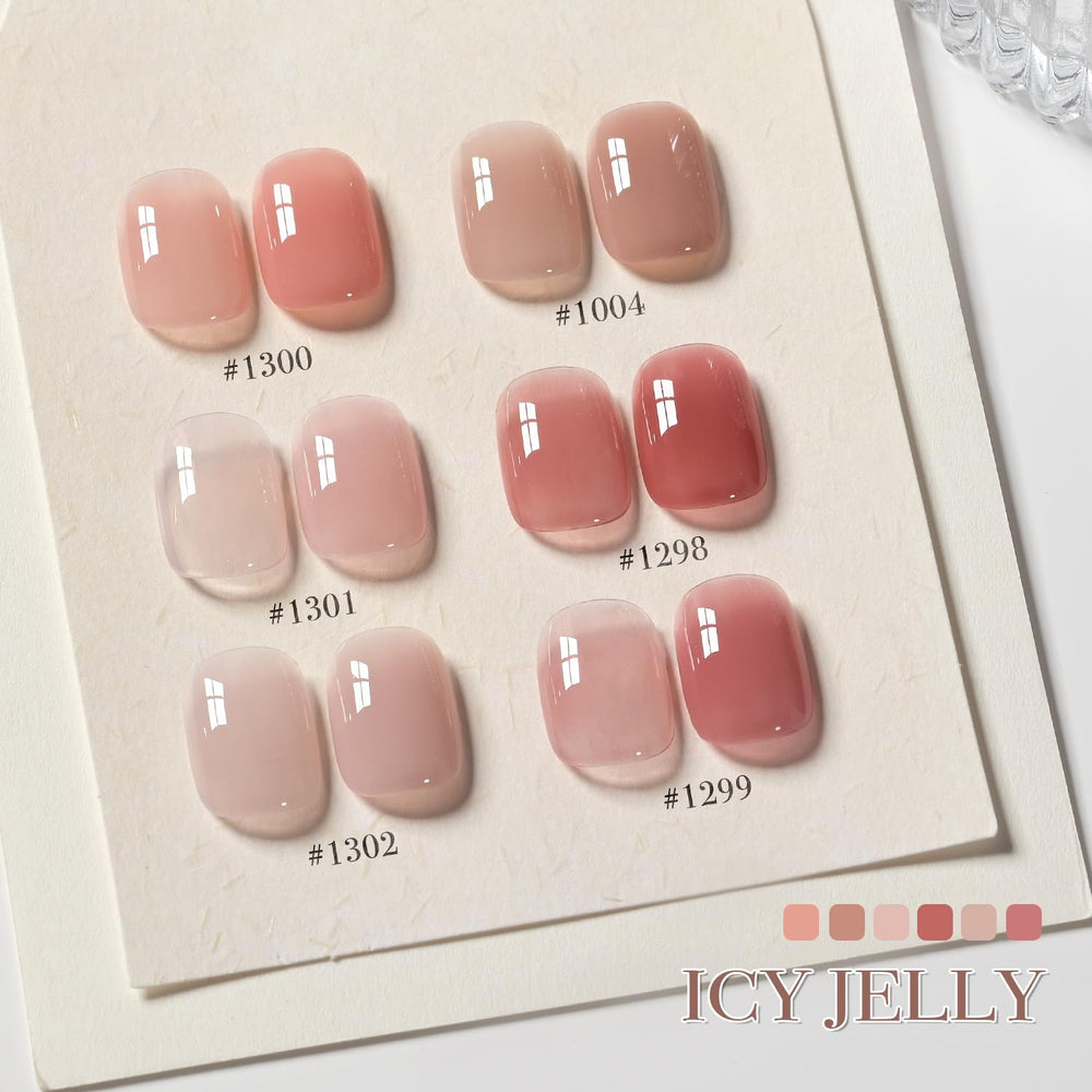 GAOY Jelly Nude bottle closeup showing translucent color options.