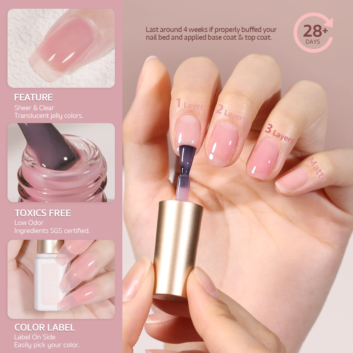 GAOY Jelly Nude Pink nail-art setup invites DIY salon-style creativity at home