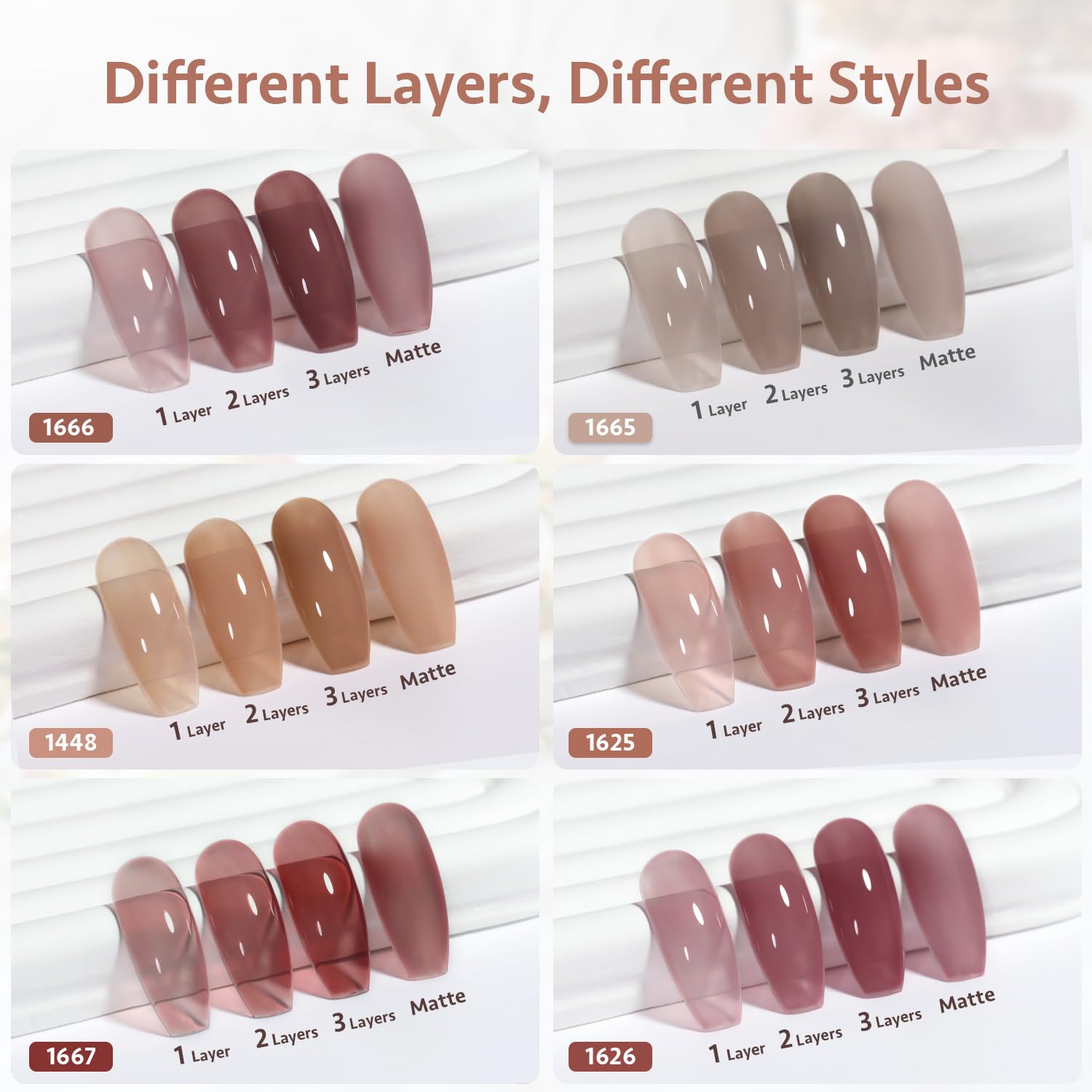 GAOY Jelly Pink Nude color swatch displays buildable sheer to opaque options.