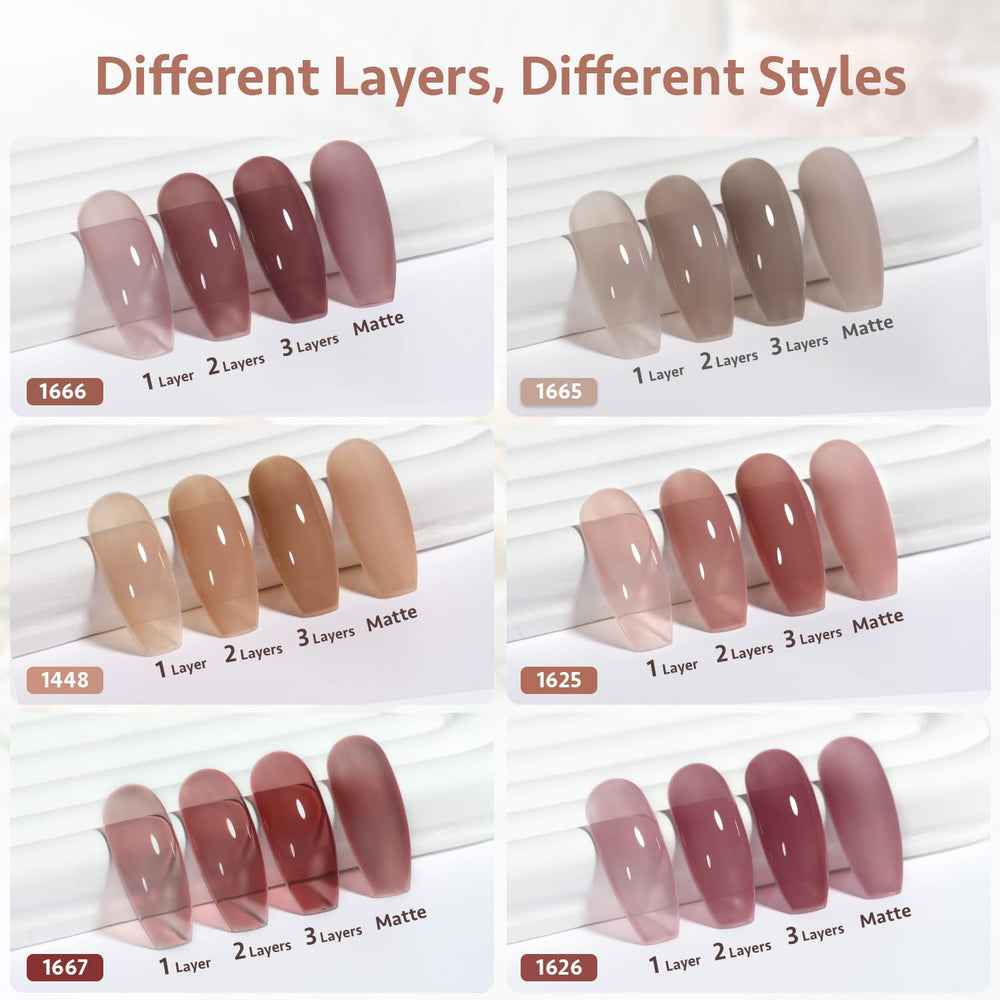 GAOY Jelly Pink Nude color swatch displays buildable sheer to opaque options.