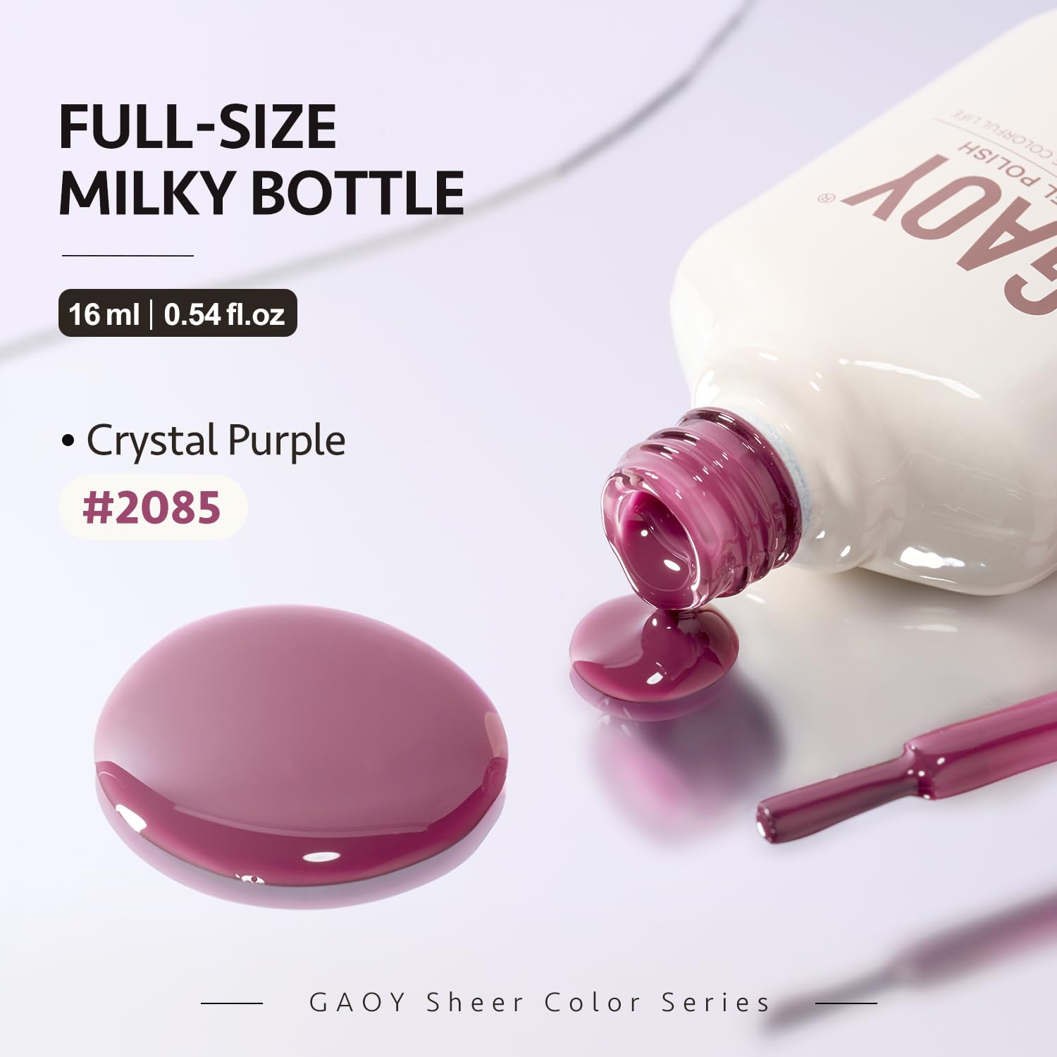 GAOY Jelly Purple 16ml packaging shown for home gel nail art at ease.