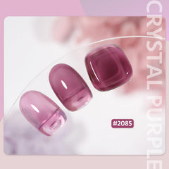 GAOY Jelly Purple sheer application layer demonstrates buildable color for DIY nails.