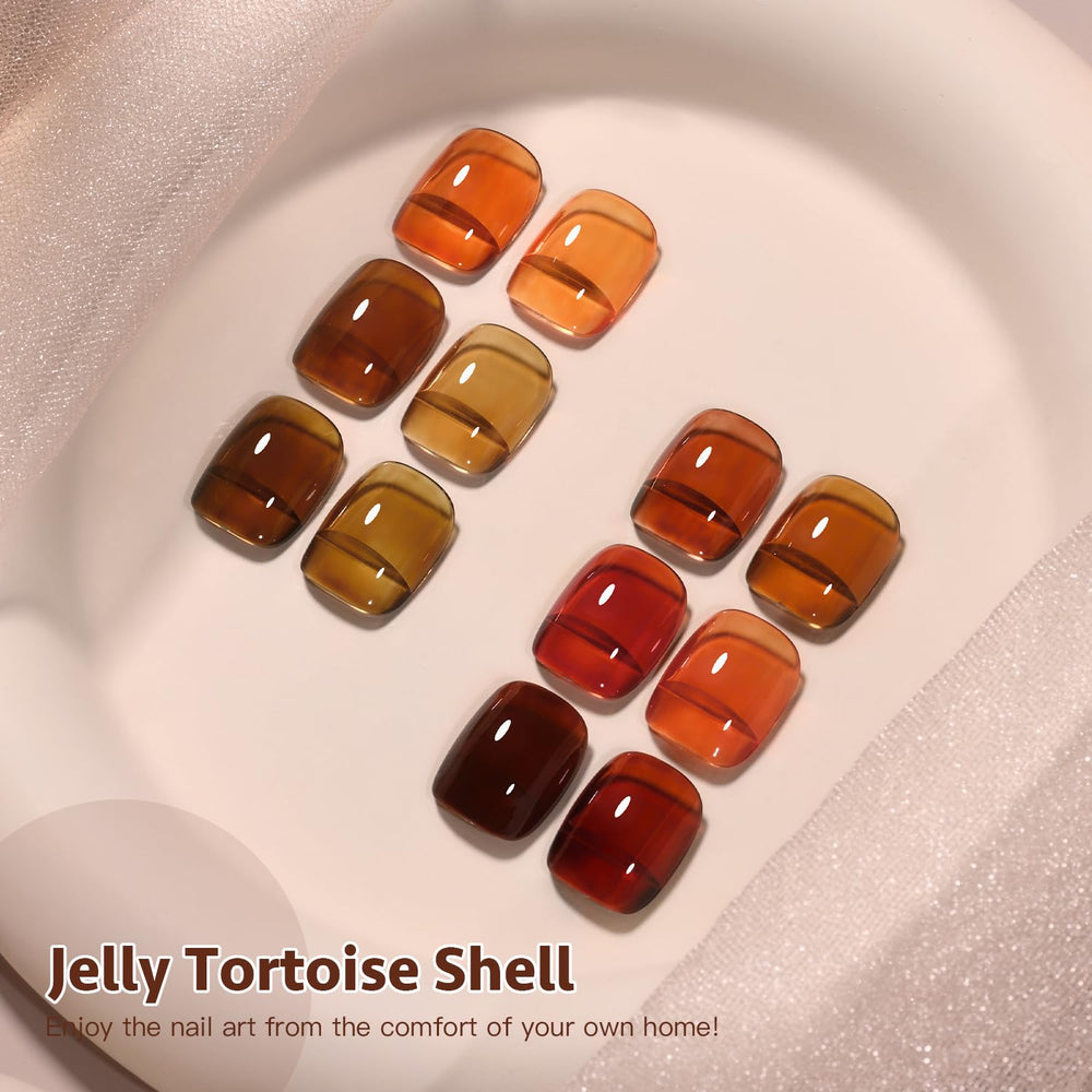 GAOY Jelly Tortoise Brown gel polish soak-off removal enables easy cleanup