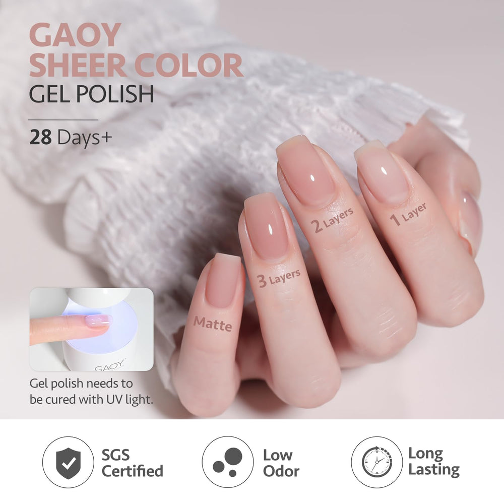 GAOY Jelly UV Gel at-home manicure setup demonstrates convenient DIY salon experience.
