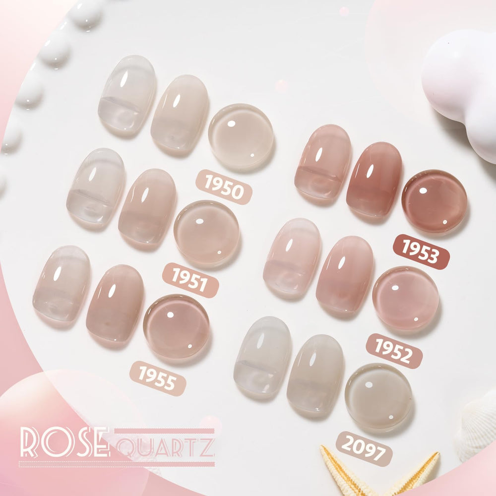 GAOY Jelly UV Gel Rose Quartz bottle close-up highlights smooth finish and professional-looking manicure.