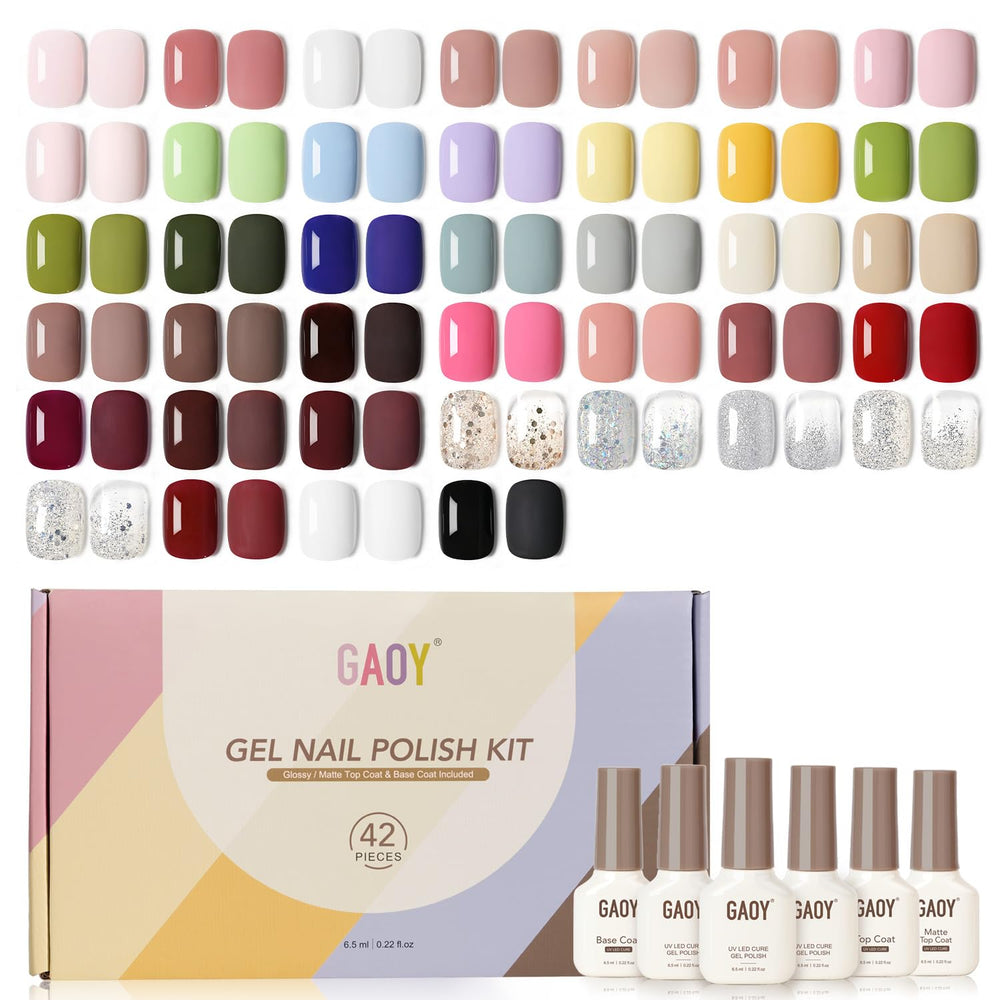 GAOY kit gel uñas con colores variados para manicuras personalizadas.