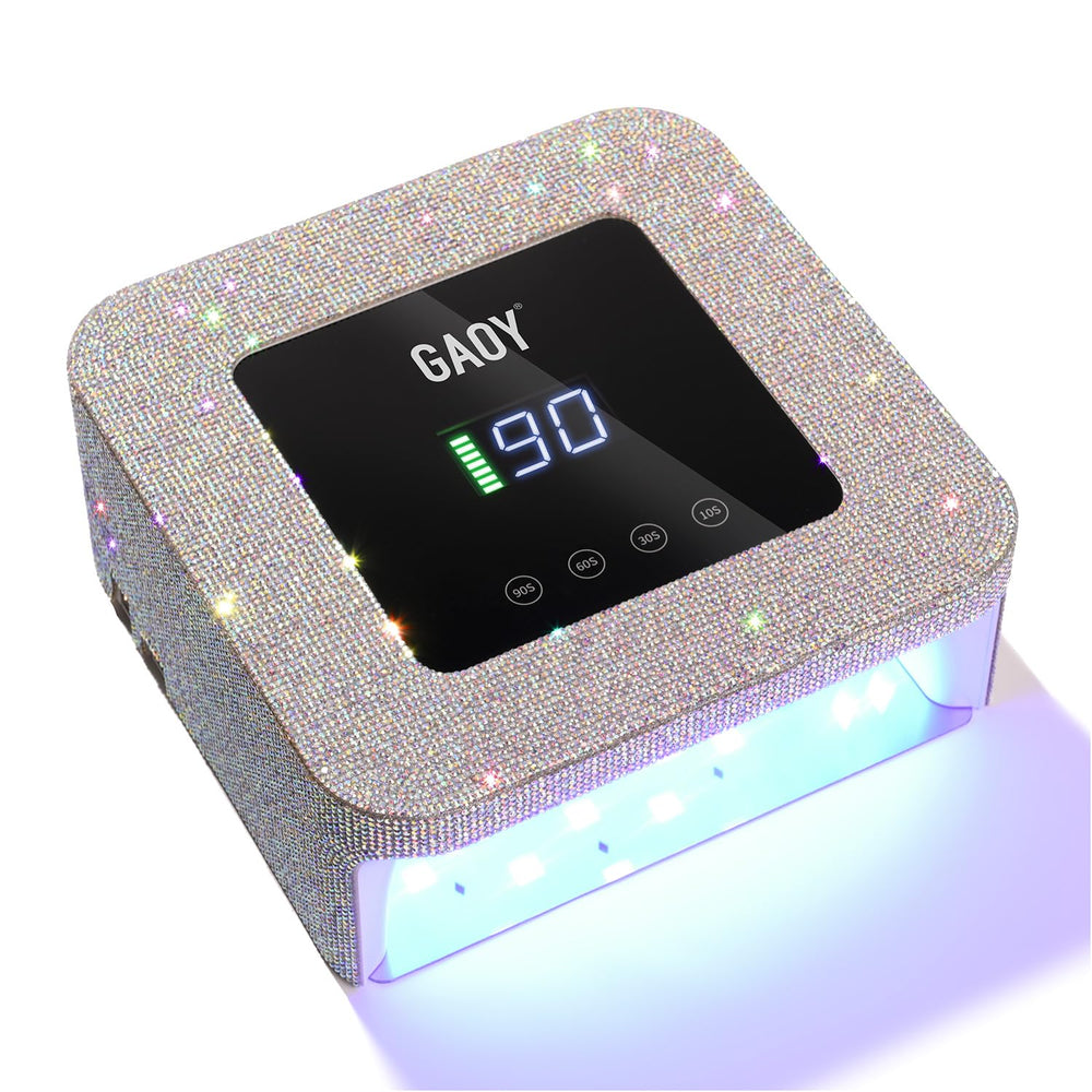 GAOY lámpara UV LED para uñas con estilo diamante, libertad sin cables para manicuras.