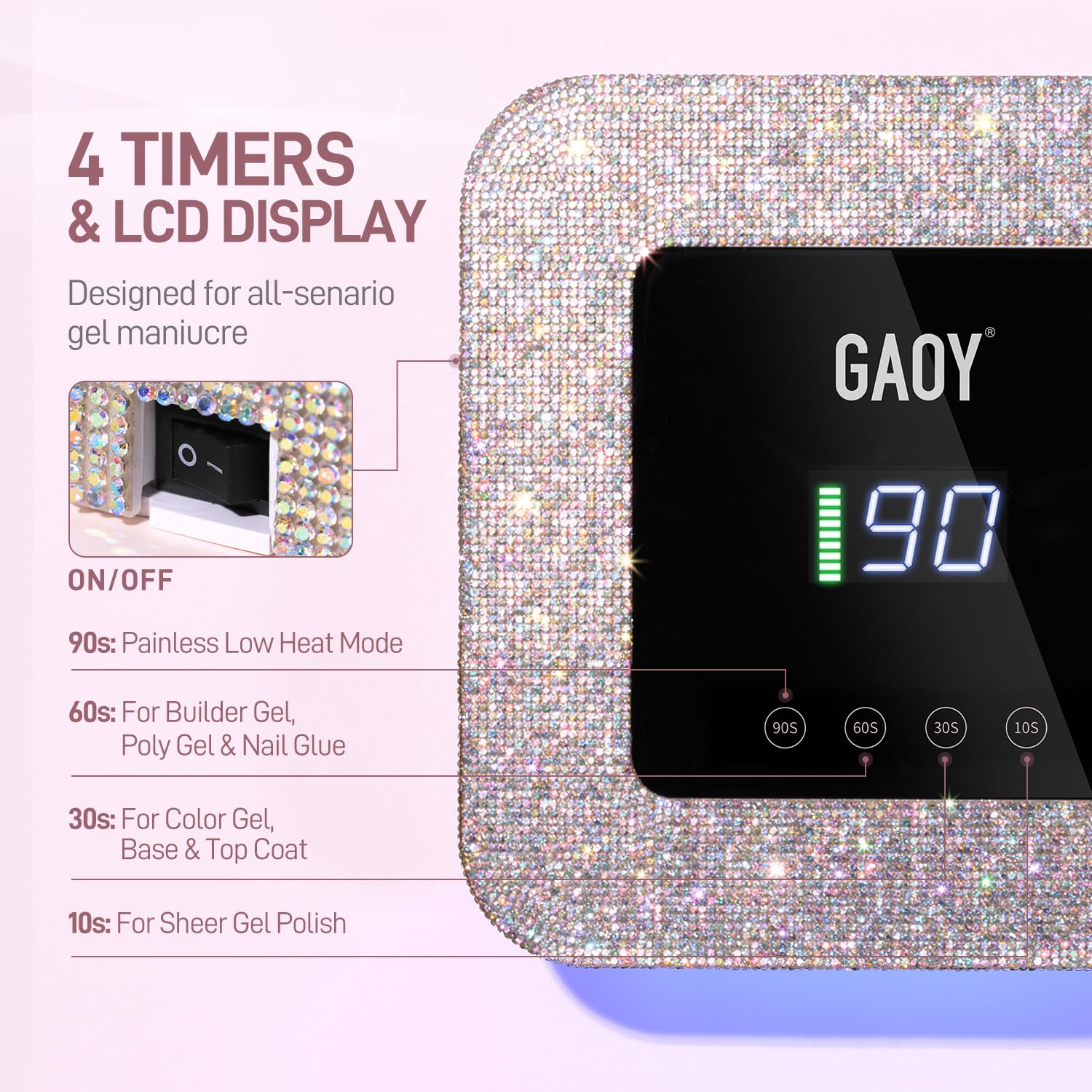GAOY diodos LED 39 para curado rápido de gel UV.