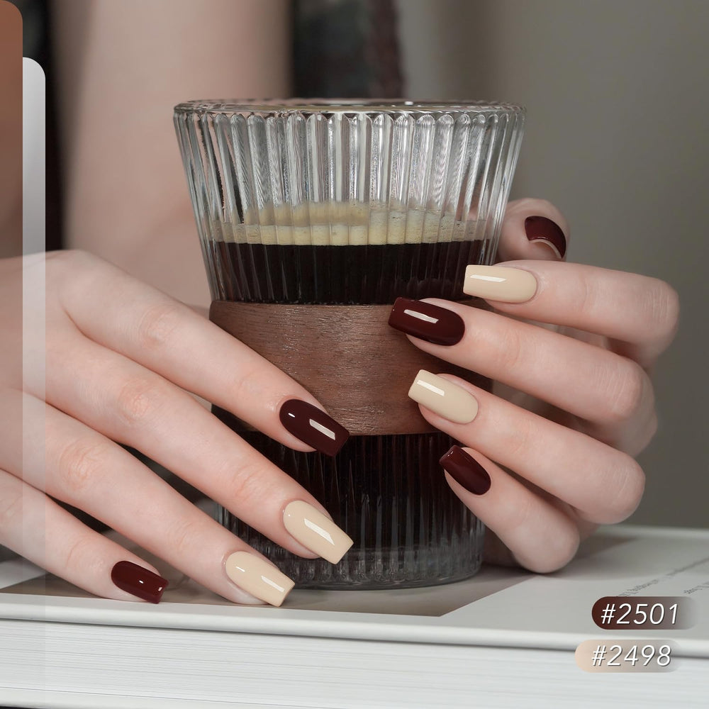 GAOY matte top coat finish for elegant winter velvet nails.