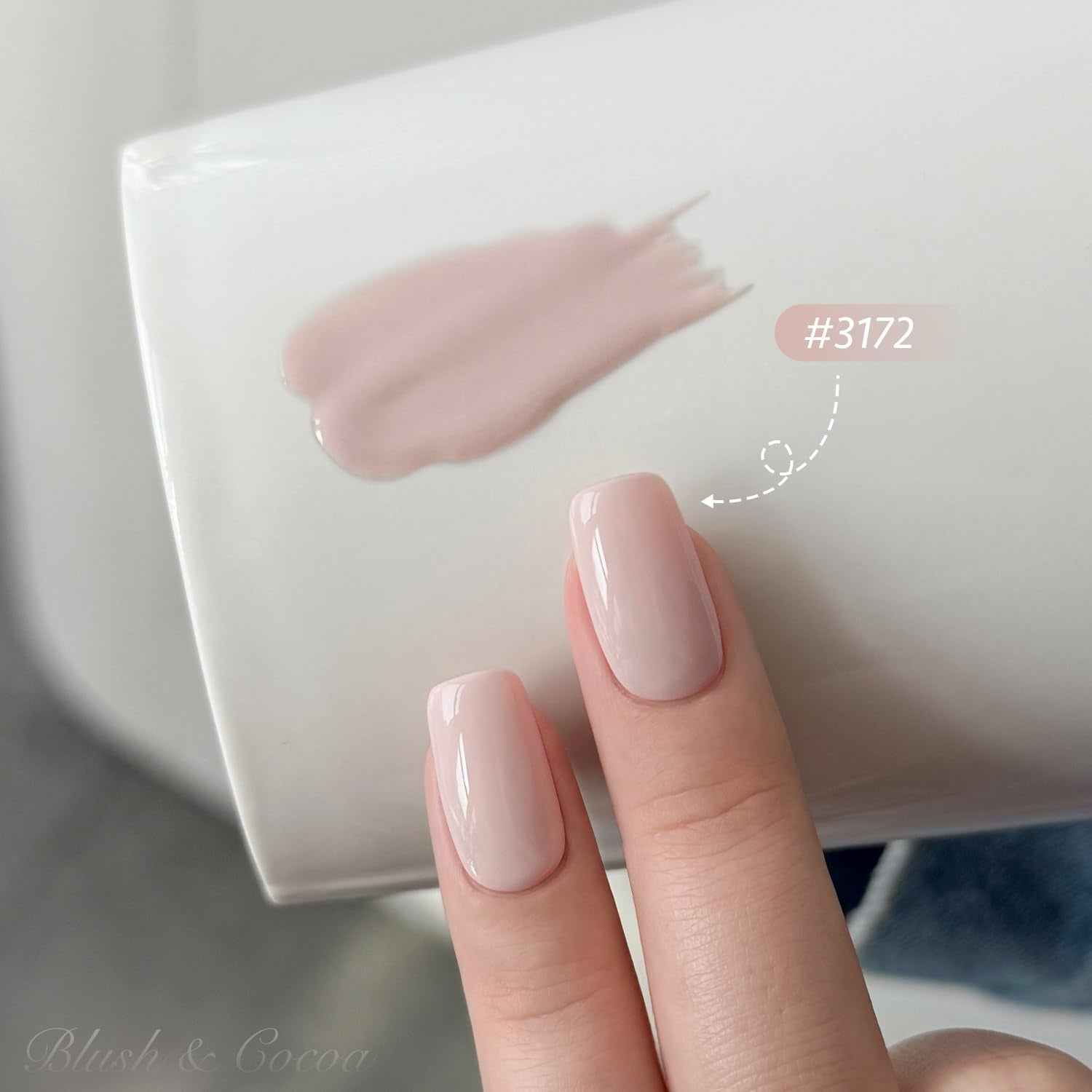 GAOY Mauve Gel Nail Polish Set swatch on nails shows seamless color and smooth application