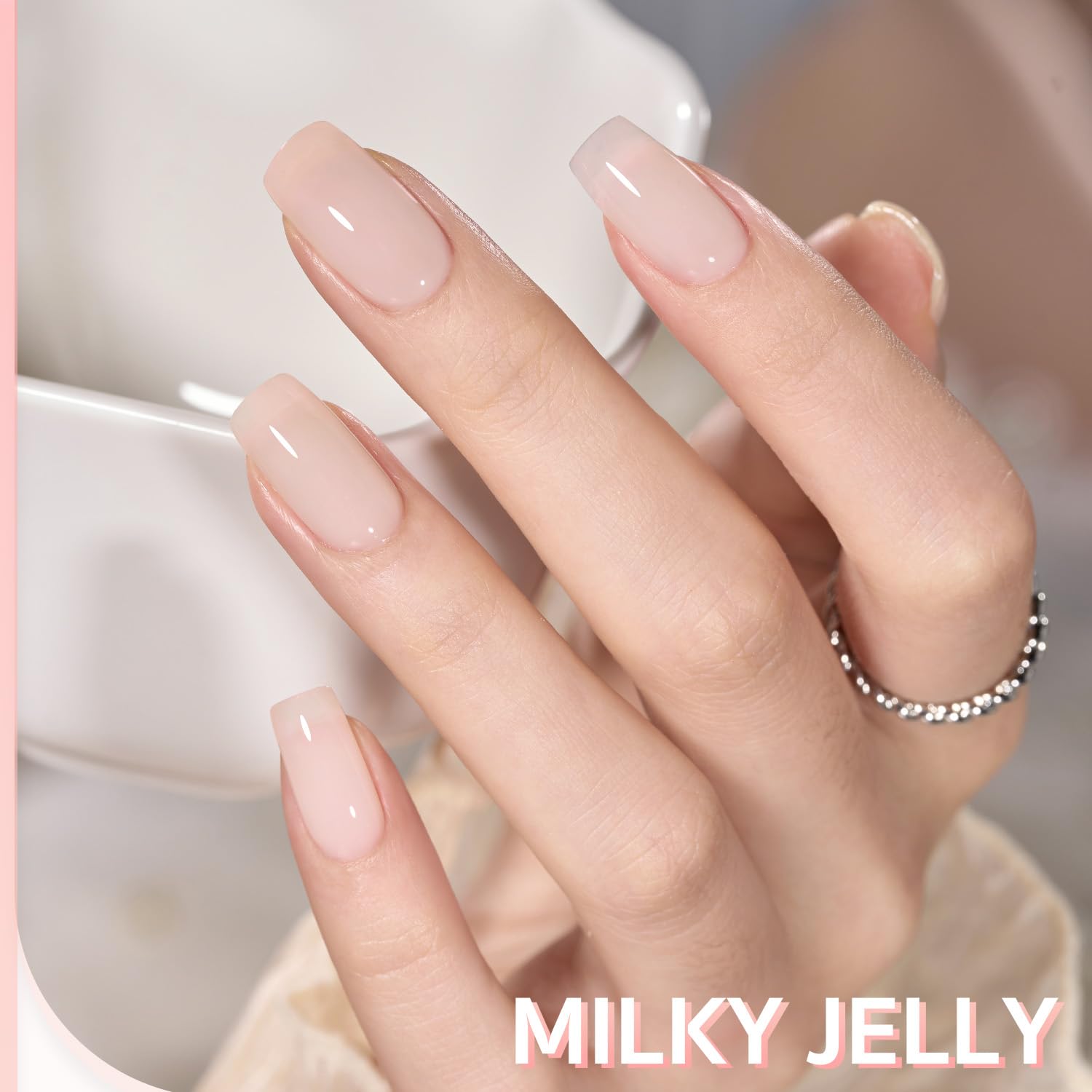 GAOY Milky Jelly Nude color swatches displaying versatile sheer-to-opaque options
