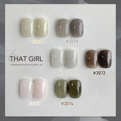 GAOY Milky Gel Nail Polish packaging shows six 0.22 fl oz bottles for DIY manicures.