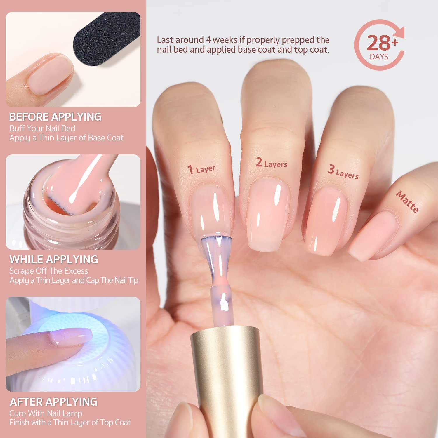GAOY Milky White Jelly Nude DIY at home setup for creative nail art