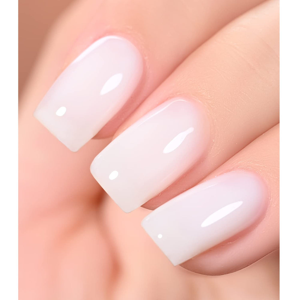 GAOY Milky White Jelly Nude UV cure 60s enables quick salon-like nails at home