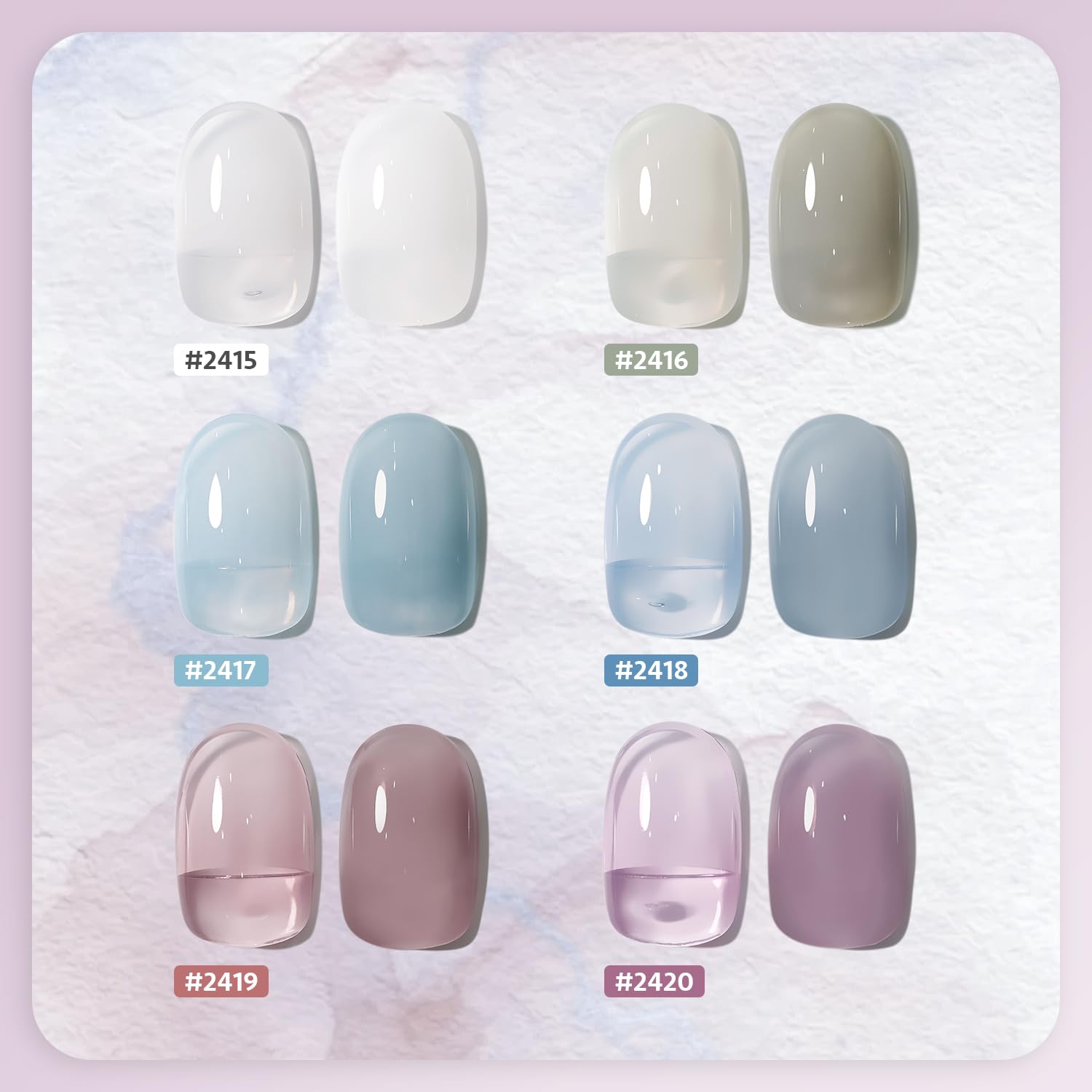 GAOY Mizzle blue-gray bottle highlights sheer color for subtle salon-style nails