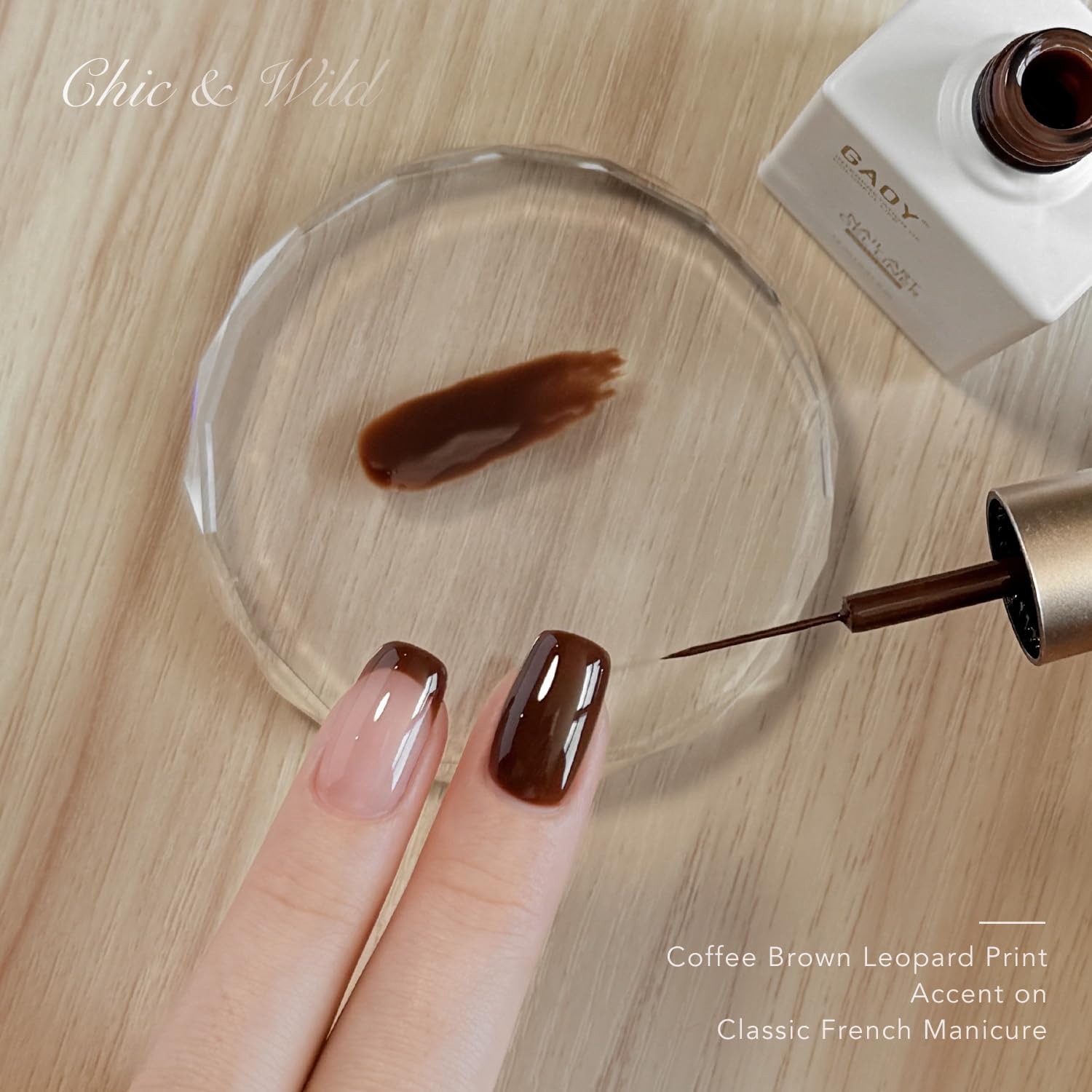 GAOY Brown Swirl gel nail polish in home nail art for detailed designs