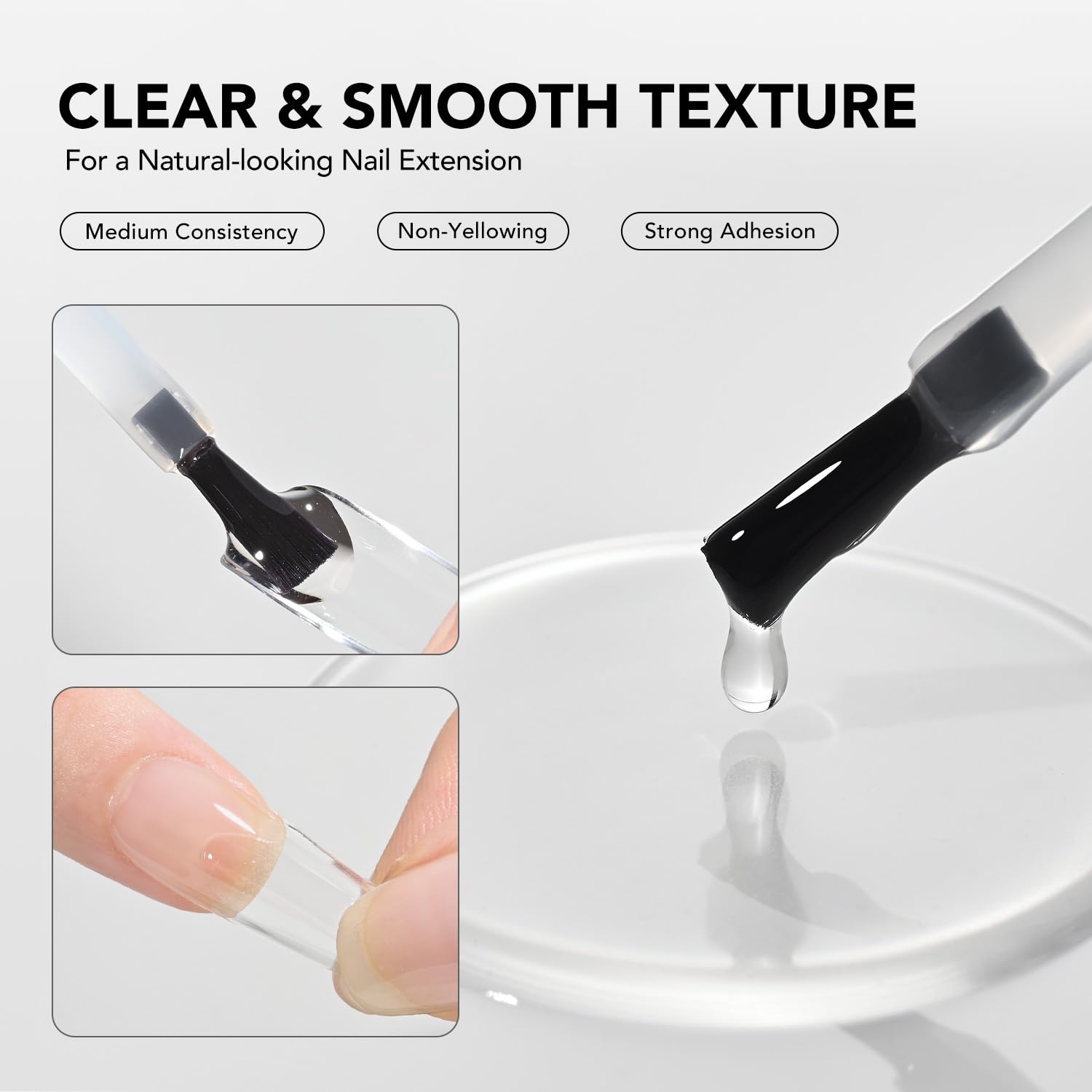 GAOY 2in1 base coat glue for strong adhesion in at-home manicures