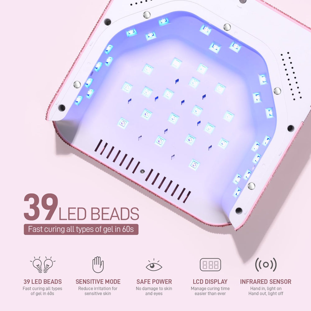 GAOY nail lamp LCD display shows curing time and remaining battery for precise sessions.