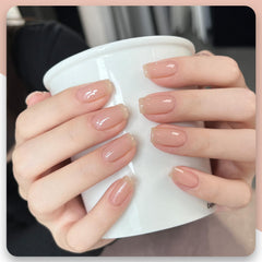GAOY Nude Jelly Gel Nail Polish application with basecoat prep for improved adhesion.