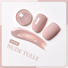 GAOY Nude Jelly Gel swatch in nude 2920 highlighting buildable sheer-to-opaque color