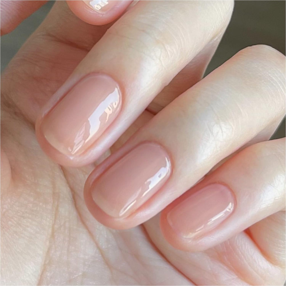 GAOY Nude Jelly Gel Polish coral blush bottle shows buildable sheer to opaque color
