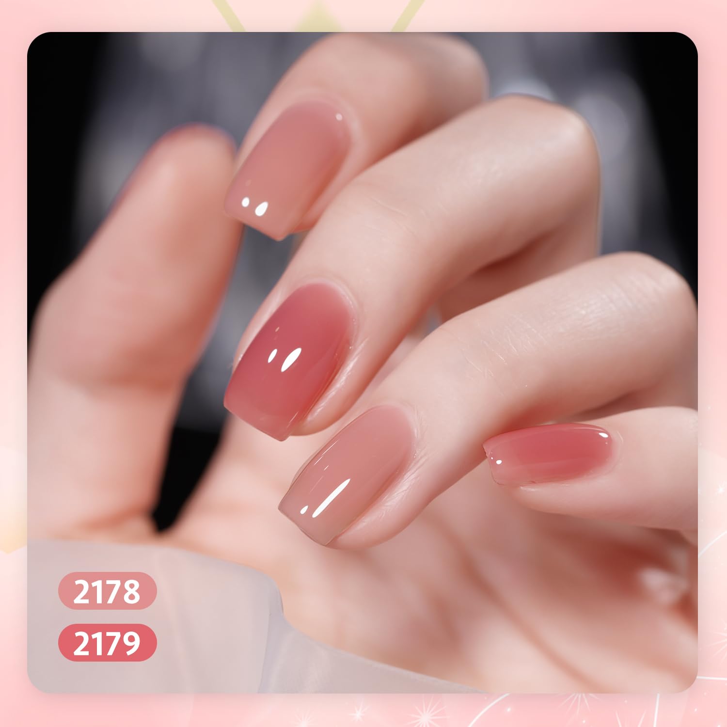 GAOY Nude Jelly Gel Nail Polish Set milky pink shade 03 bottle close-up for quick color touch-ups