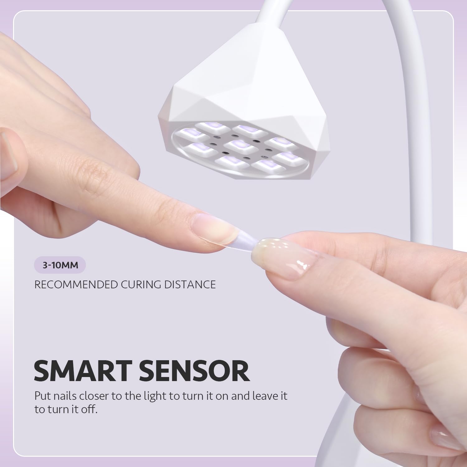 GAOY Omin-Cure Nail Lamp smart sensor auto-activates during curing sessions