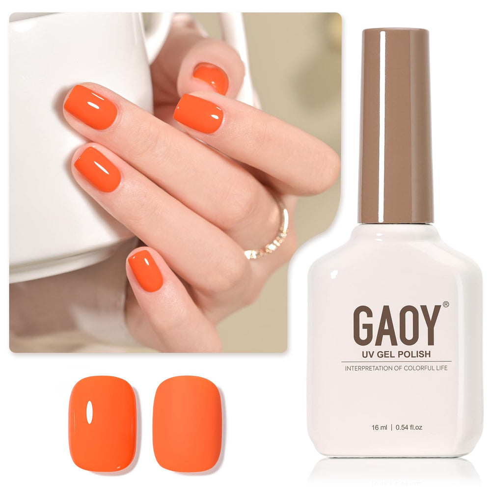 GAOY Orange Gel Nail Polish 1460 bottle shows vibrant color for at-home manicures