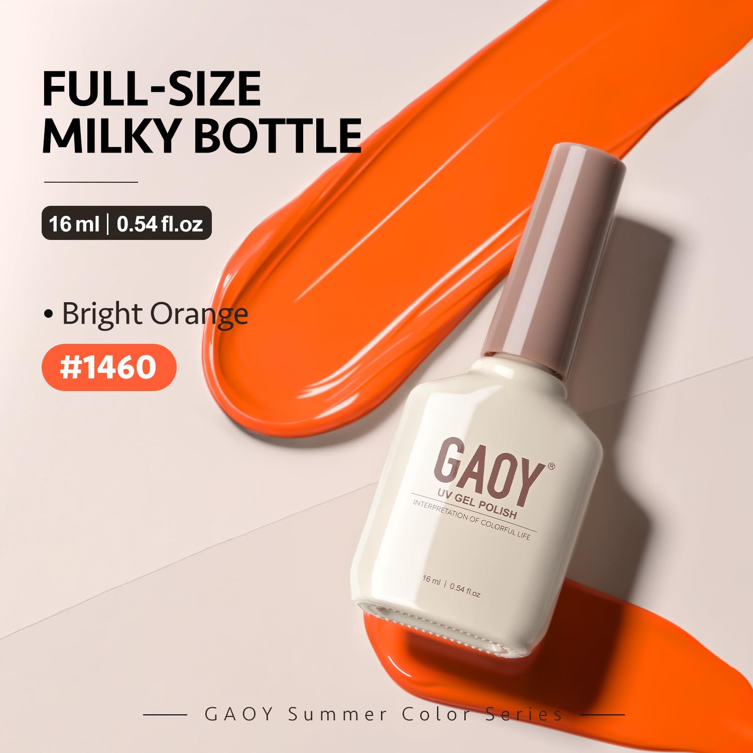 GAOY Orange Gel Nail Polish packaging 16ml bottle ready for DIY home use